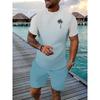 Lässiger Sportanzug atmungsaktiv Outdoor Freizeit Herren T-Shirt Shorts Anzug Sommer 3D-Druck Herrenbekleidung für Erwachsene