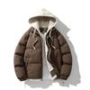 Unisex Autumn Winter Casual Hooded Cotton Jacket: Thickened, Warm, Loose-Fit for Couples.