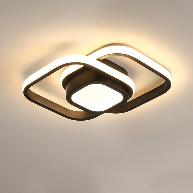 

Светодиодные потолочные светильники MARPOU для прохода, домашнее светодиодное освещение для спальни, прихожей, переменный ток 220 В, черный, белый, теплый/холодный белый, для дома, внутреннее освещение 220V&Warm White чёрный