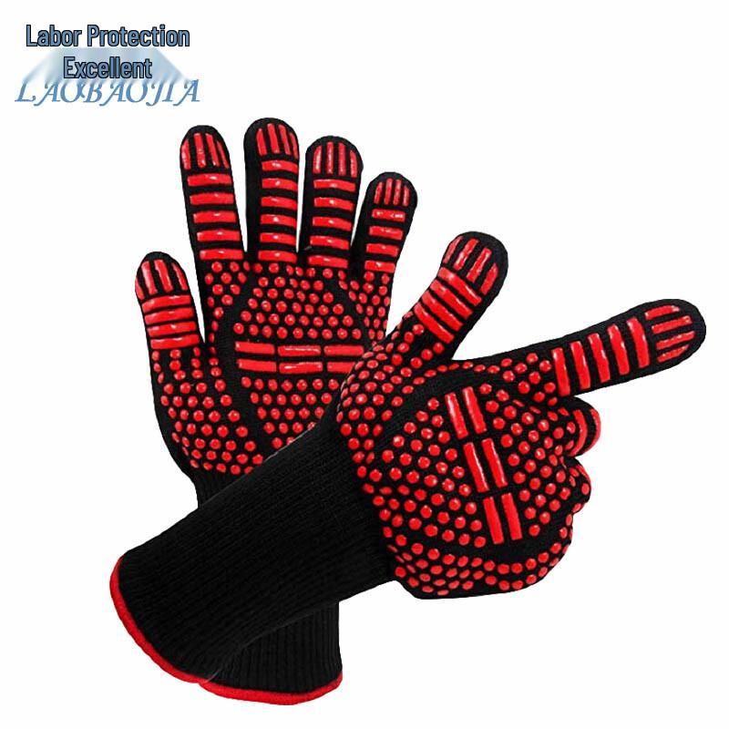 Laobaojia High-Temperature Heat Resistant Silicone Gloves One Size