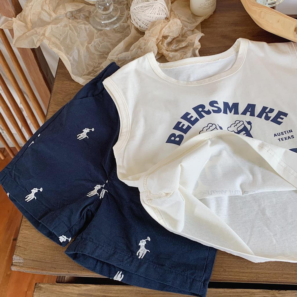 Soft Cotton Cartoon Print Sleeveless Tank Top for Kids