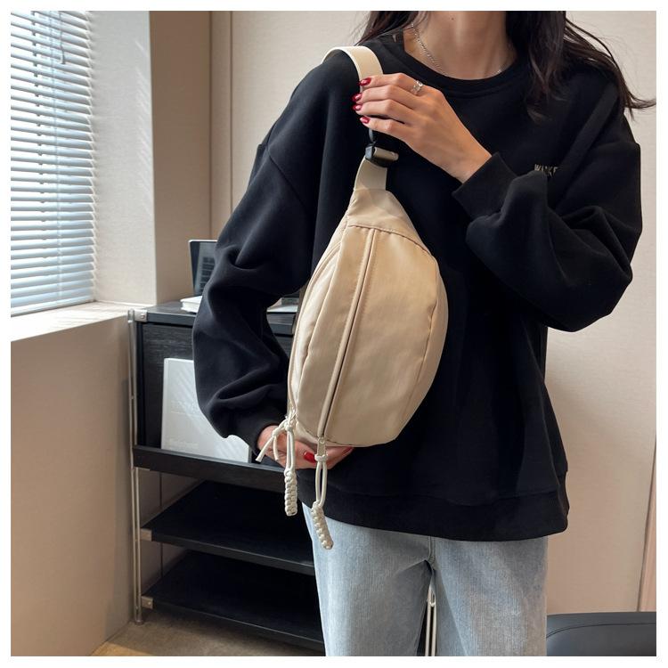 Crossbody Breast Bag Canvas Casual Bag Women's New Trendy Summer Sports Niche Versatile Ins Fanny Bag Women's Bag
