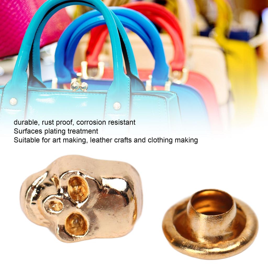 200 Sets Skull Rivets Butiful Fashionable Skull Stud Accessories for Shoes Clothing Bags