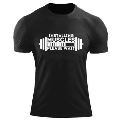 2023 Summer T Shirt for Men Top Fashion Harajuku Streetwear Men Women Tshirts Tshirts Installing Muscles Please Wait Y2K Tops