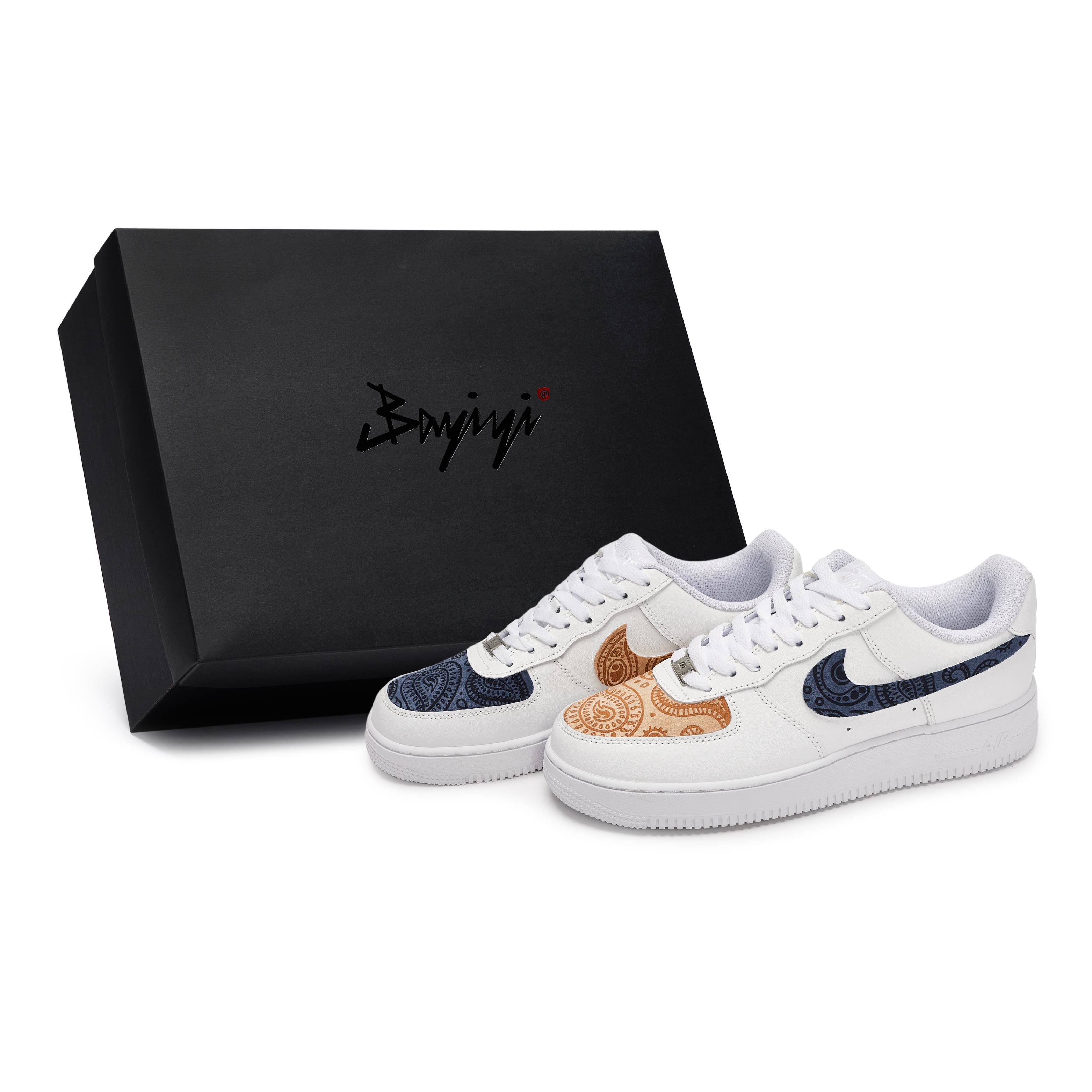 

Nike Air Force 1 Skateboard Shoes Unisex Low Top White/Blue/Brown CW2288-111(Team80-S-BOX) 38