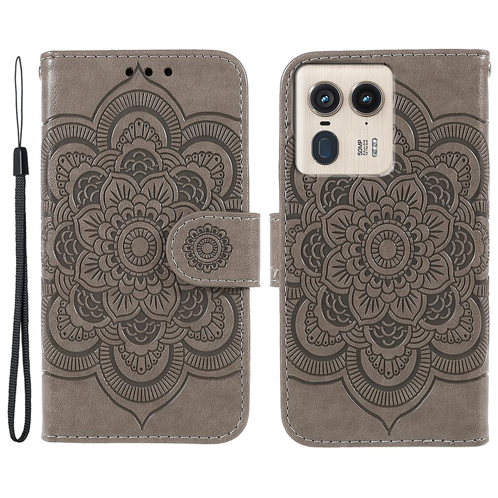 For Motorola Edge 50 Ultra 5G/Moto X50 Ultra 5G Case PU Leather Mandala Imprinted Design Wallet Phone Cover