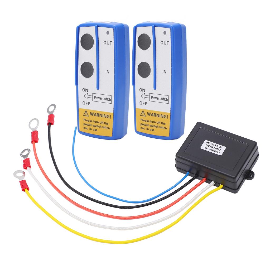 75ft Wireless Winch Remote Control Kit Battery Powered Built in Antenna LED Indicator Universal for Car ATV Truck