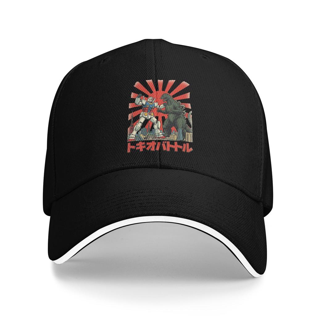 Gundam vs Godzilla Baseball Cap Classic Trucker Hat Spring Women Unisex Hiking Fishing Baseball Caps
