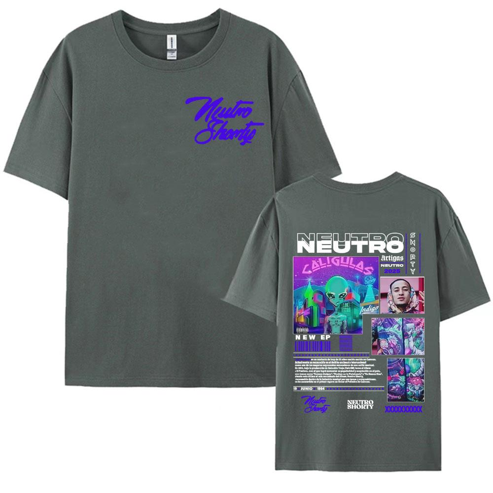 Rapper Neutro Shorty Album Tour 2025 Merch T Shirts Mens Clothing Hip Hop Short Sleeve Tshirts Casual 100 Cotton Tshirt Tops