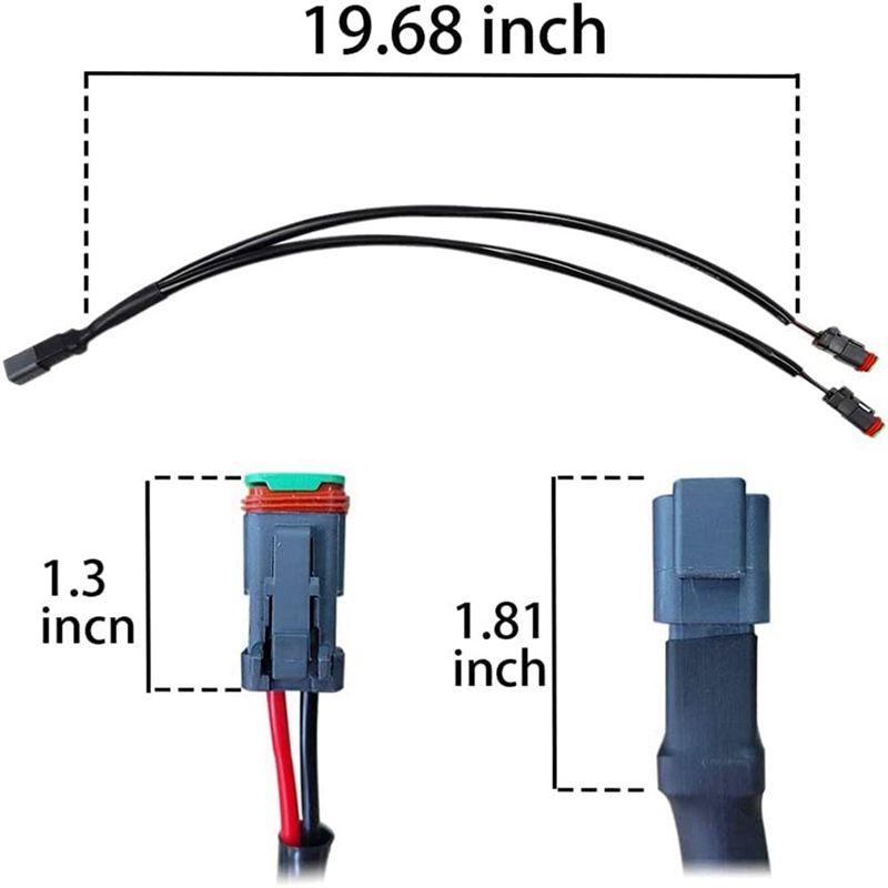 2 Lead 3 In1 Deutsch Dual Outputs DT DTM Female Connector Socket Adapters For LED Pod Lights LED Light Bar