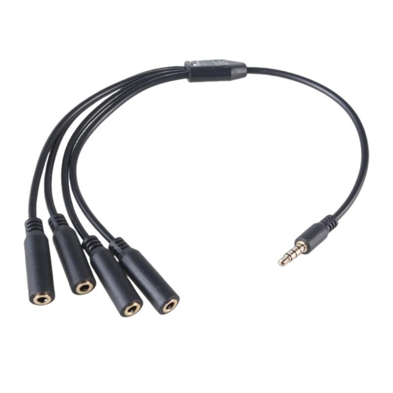 

1 in 3/4/5/6 Out 3.5mm AUX Cord Male to Female Stereo AUX Converters Wire Splitter Cable 4-Section for Headphones