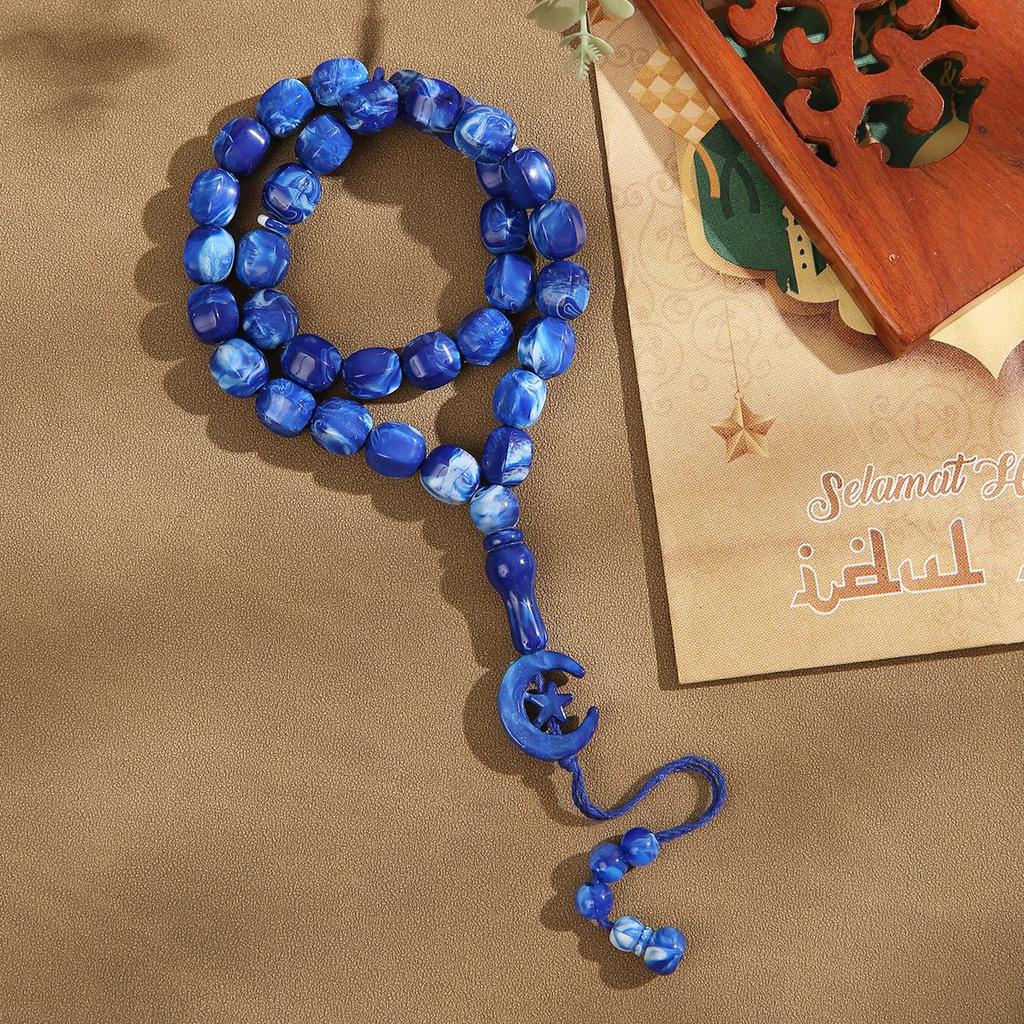 Bransoletka modlitewna Tasbih z 33 koralikami w stylu arabskim - Muzułmańskie koraliki różańca do chwały