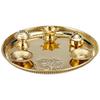 Brass Puja Thali with Accessories - Jyot, Bowls and Sindoor Box | Golden