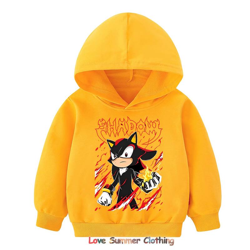 2025 Shadow Kids Hoodie Boys Pullover 4-14Yrs Girls Tops Hedgehog Long Sleeve Sweatshirt Polyester