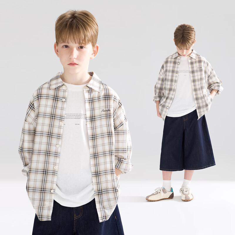 Mucmukn Kids  Lightweight Cotton Plaid Sun Protection Shirt Jacket 120