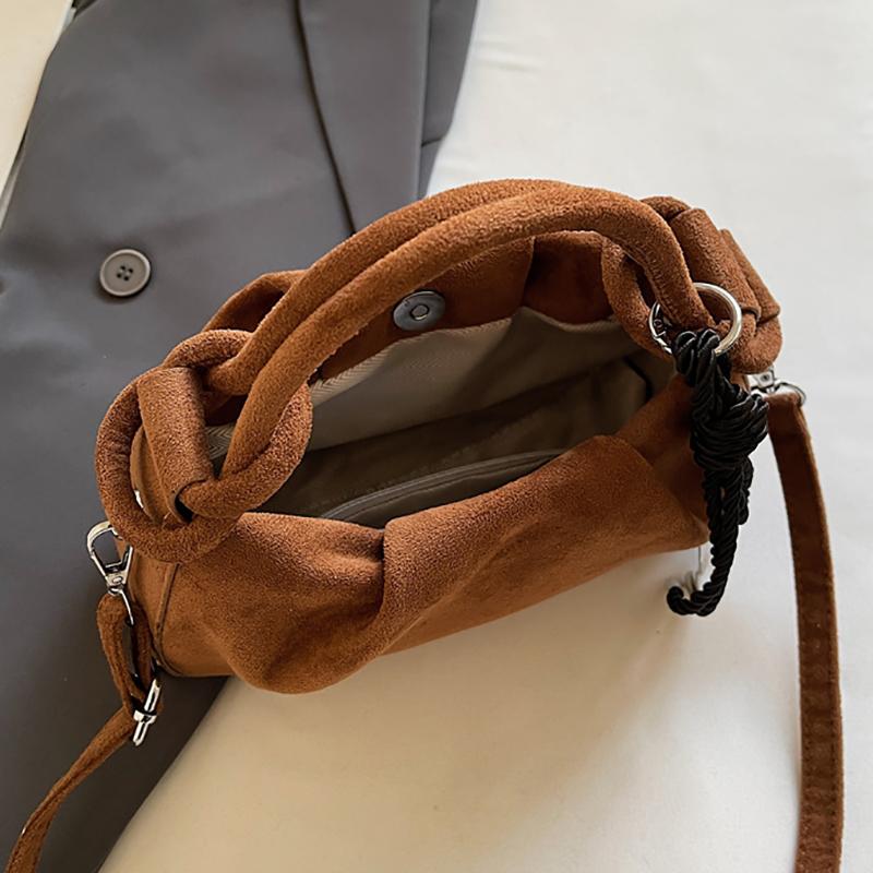 Small Retro Suede Leather Shoulder Bags Womens 2025 Luxury Designer Brand Trend Crossbody Bag Females Short Handle Handbags