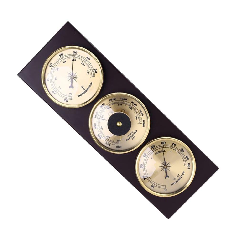 Aluminum Alloy Barometer Thermometer Hygrometer Wall Mounted Home Office Weather Meter High Precision Temperature Gauge Hanging