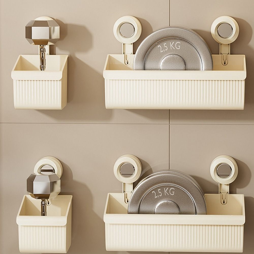 Wall Mounted Suction Cup Storage Basket Punch-free Shower Storage Organizer for Home
