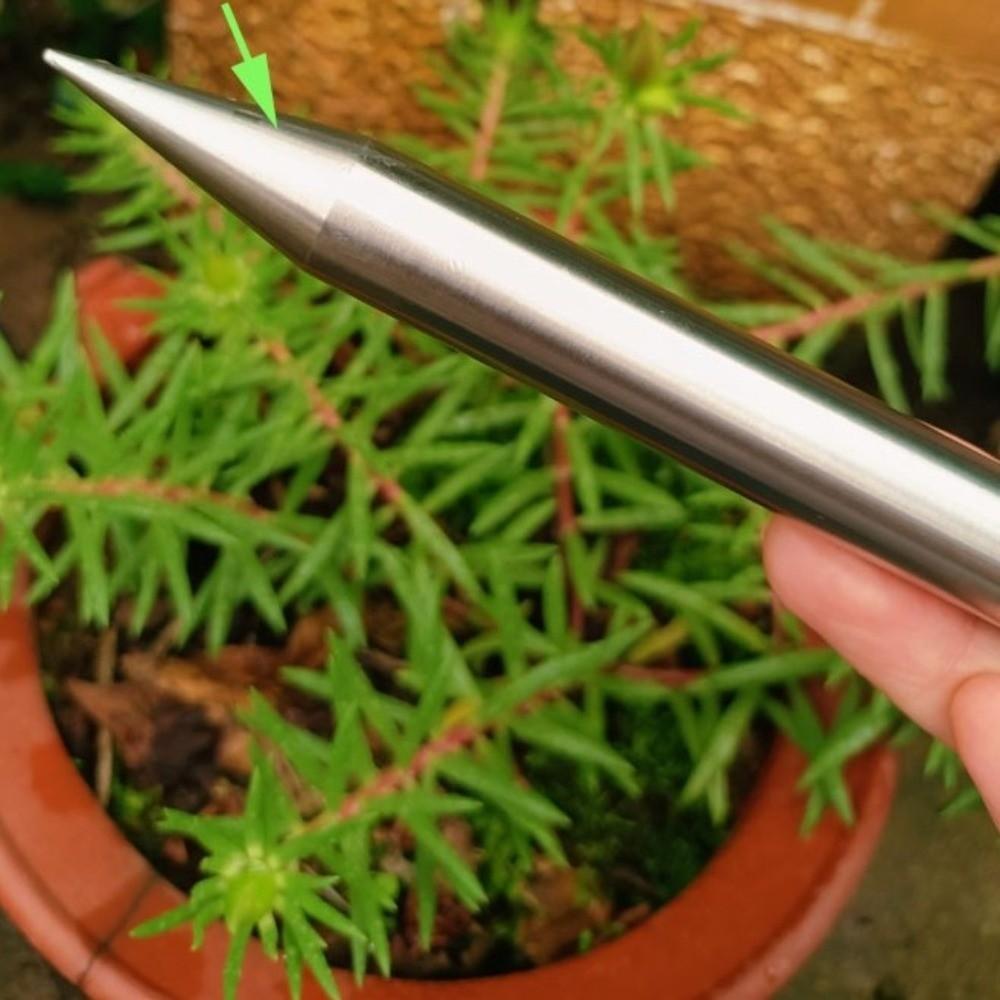 Handwerkzeug Edelstahl Erdstecher T-förmig Leicht zu reinigender Handpflanzer Bequemer Griff Pflanzlochstecher Gartengebrauch
