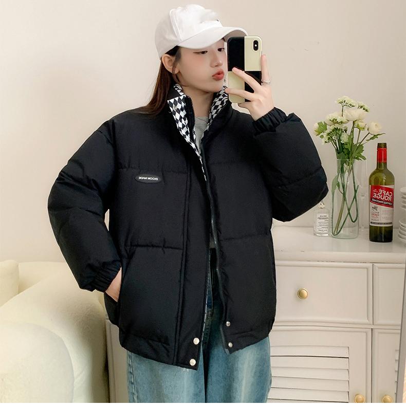 Women's Winter Thickened Padded Women's Student Collar Short Jacket