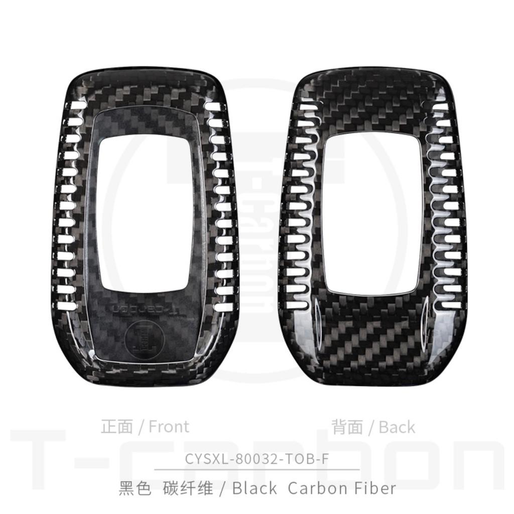 T-Carbon Carbon Fiber Car Key Cover For Toyota Camry Hybrid Land Cruiser Alphard Hillix Highlander Rav4 Key Fob Accessories