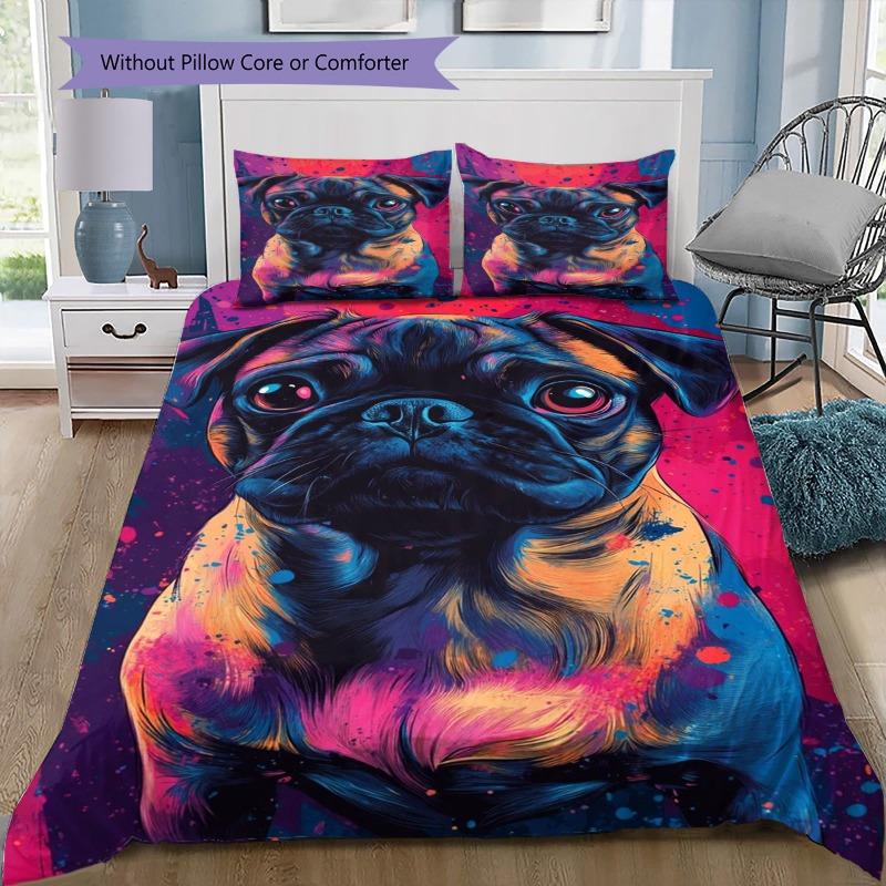 Scarred Lion 3PCS Bedding Set, Duvet Cover with Pillowcases, No Comforter, Black and White Lion Face Bed Linen 135x200cm