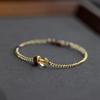 Women's Brazilian Citrine & Gold Bead Bracelet - Small Ethnic Crystal Style