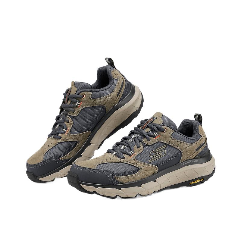 Skechers DLux Pro Comfortable Versatile Durable Breathable Lightweight Low-Top Outdoor Functional Shoes Men sneaker Gray Brown 237755-TPMT