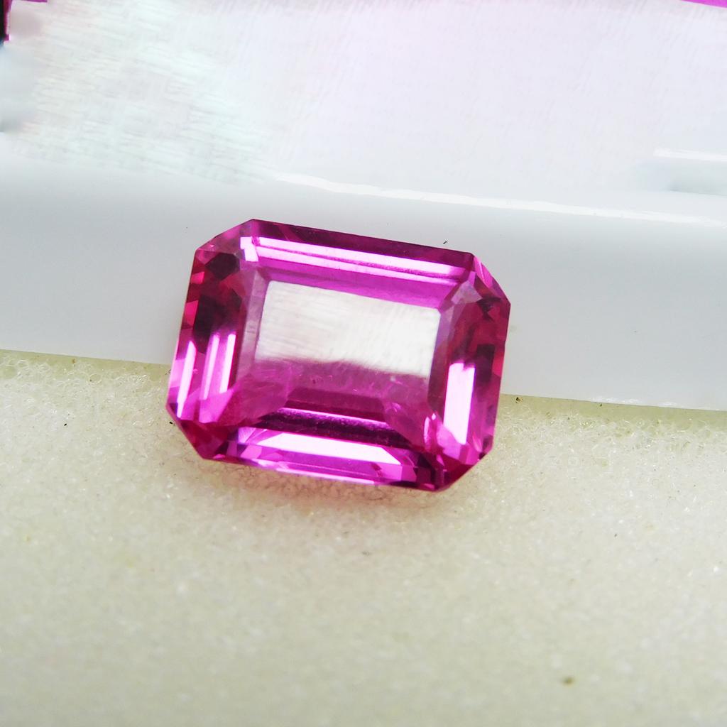 Gorgeous 9.30 Ct Emerald Cut Pink Ruby Natural CERTIFIED Loose Gemstone For Ring