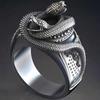 Wei Ya'S New Vintage Personality Creative Double Snake Wrapped Silver Men'S Ring
