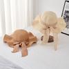Summer Wavy Edge Cotton Linen Hat With Breathable Straw Material For Outdoor Travel