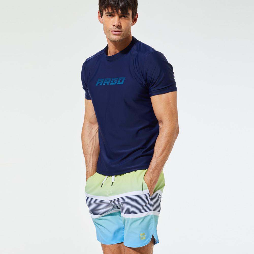 ARGO Kona Men'S Short Sleeve Loose Fit Boardshorts Set Navy