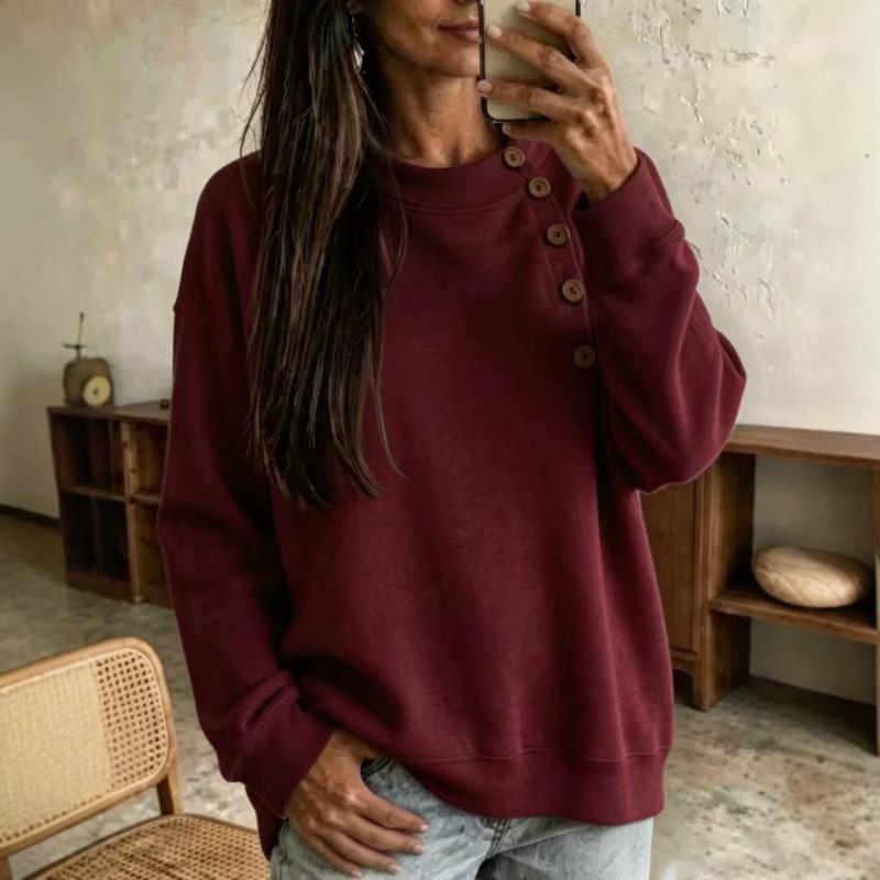 MGHR Women's Fashion Casual Solid Color Print Autumn Winter Long Sleeve O-Neck Hoodie