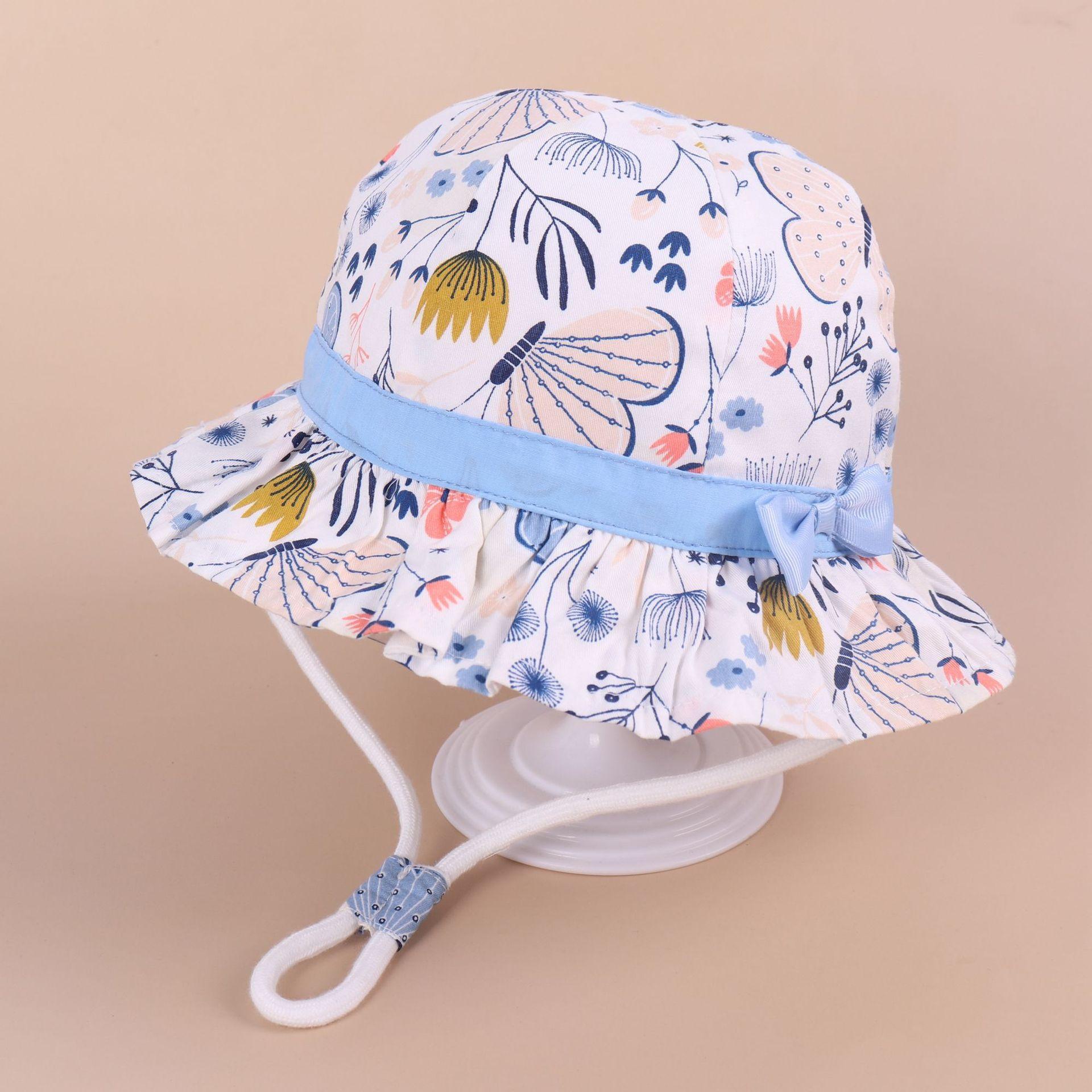 

Baby Boys And Girls Summer Beach Hats 1-8 Years Old UPF 50+ Toddler Infant Wide Brim Outdoor Bucket Hat with Strap 52cm 2-5Y