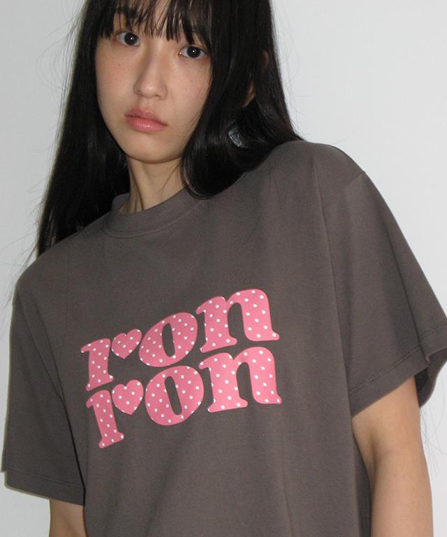 RONRON Dot Logo Basic Fit T Shirt Charcoal