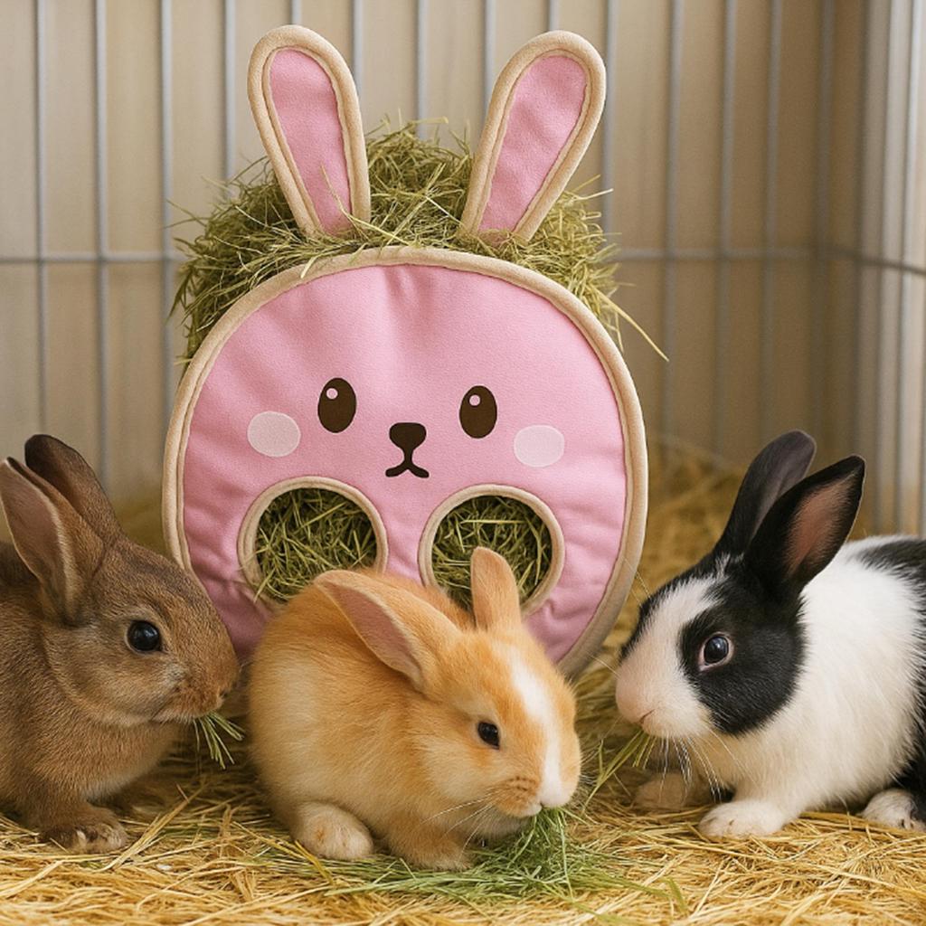 Hanging Hay Feeder Bag for Small Pets: Rabbit, Guinea Pig, Hamster