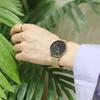 DANIEL WELLINGTON PETITE Series Flowing Gold Watch, Watch, Quartz Movement, Stainless Steel Strap, Black Dial, Men's Watch, Braided, Cool DW00100303