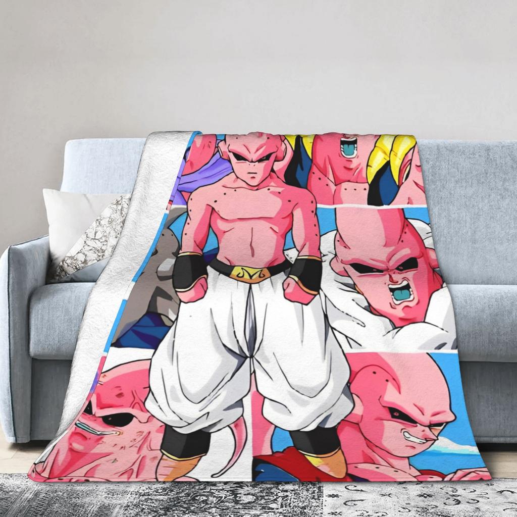 DBZ Majin Buu Manga Fleece Throw Blankets Blanket for Bedding Office Warm Quilt,