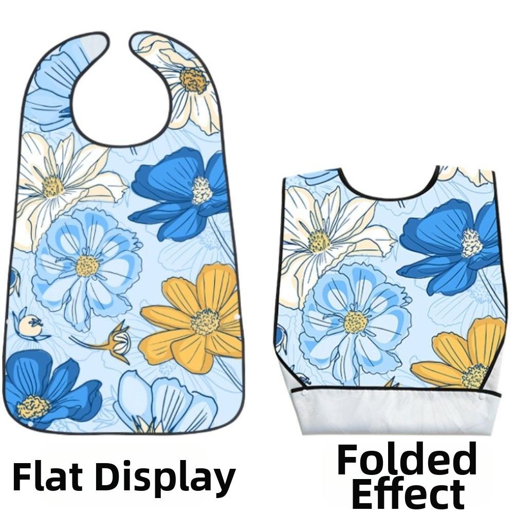 with Crumb Catcher Senior Citizens Feeding Bibs Large Clothing Protector for Elderly Women