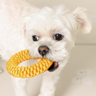 Brinquedo de fio dental O-ring para filhote P, banana, 1 peça