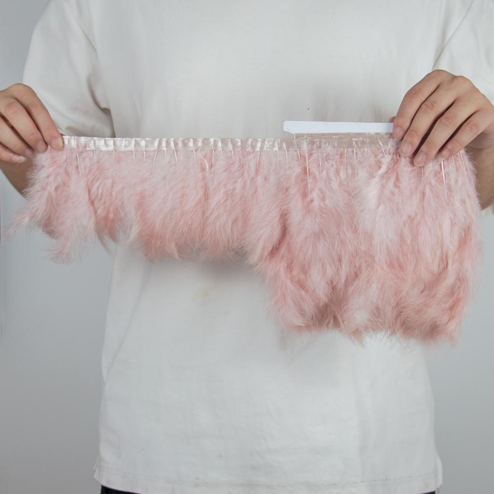 1Meters Turkey Feather Trim Fringe 10-15CM Marabou Feathers Ribbon White Black Feather On Tape Sewing Trimmings Clothes Dress