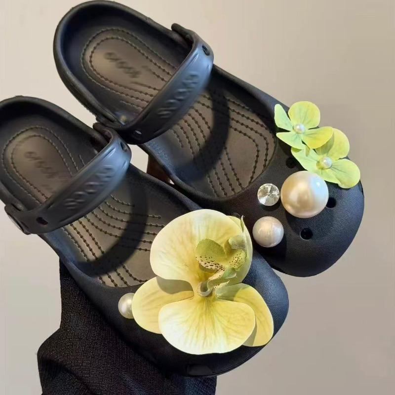 New Sweet Adorable Cute Pearl Diamond Flower Ballet Shoe Buckles Handmade Removable Accessories for Women Girls Birthday Gift