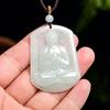 Natürlicher Myanmar A-Qualität Jadeit Buddha Anhänger für Schaf & Affe Sternzeichen - Unisex Schutzgottheit.