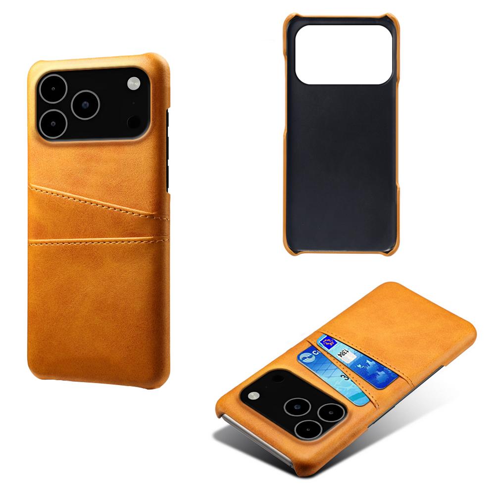 

For iPhone 17 Pro Max Case Dual Card Slots PU Leather+Hard PC Phone Cover Grey