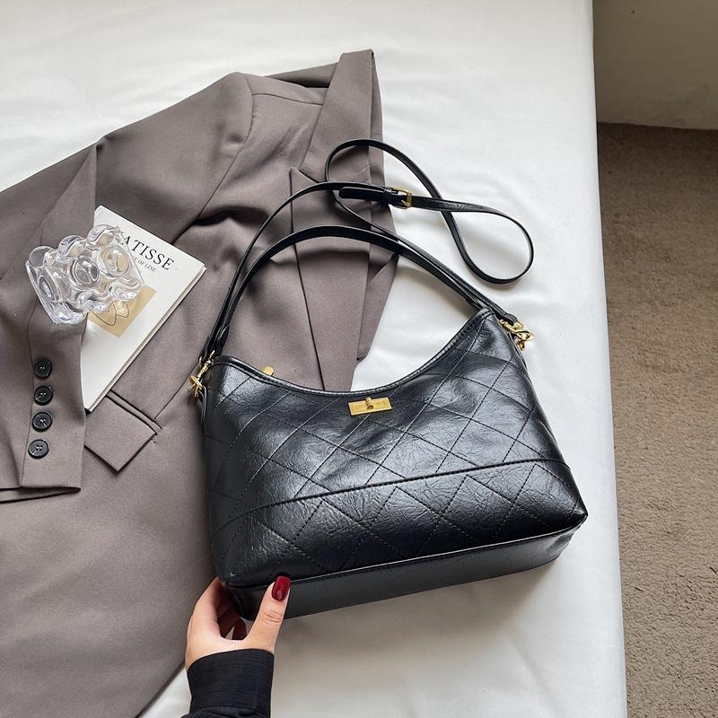 Retro Small Bag Women's New Fashion Contrasting Color Versatile Messenger Bag One Shoulder Underarm Dumpling Bag