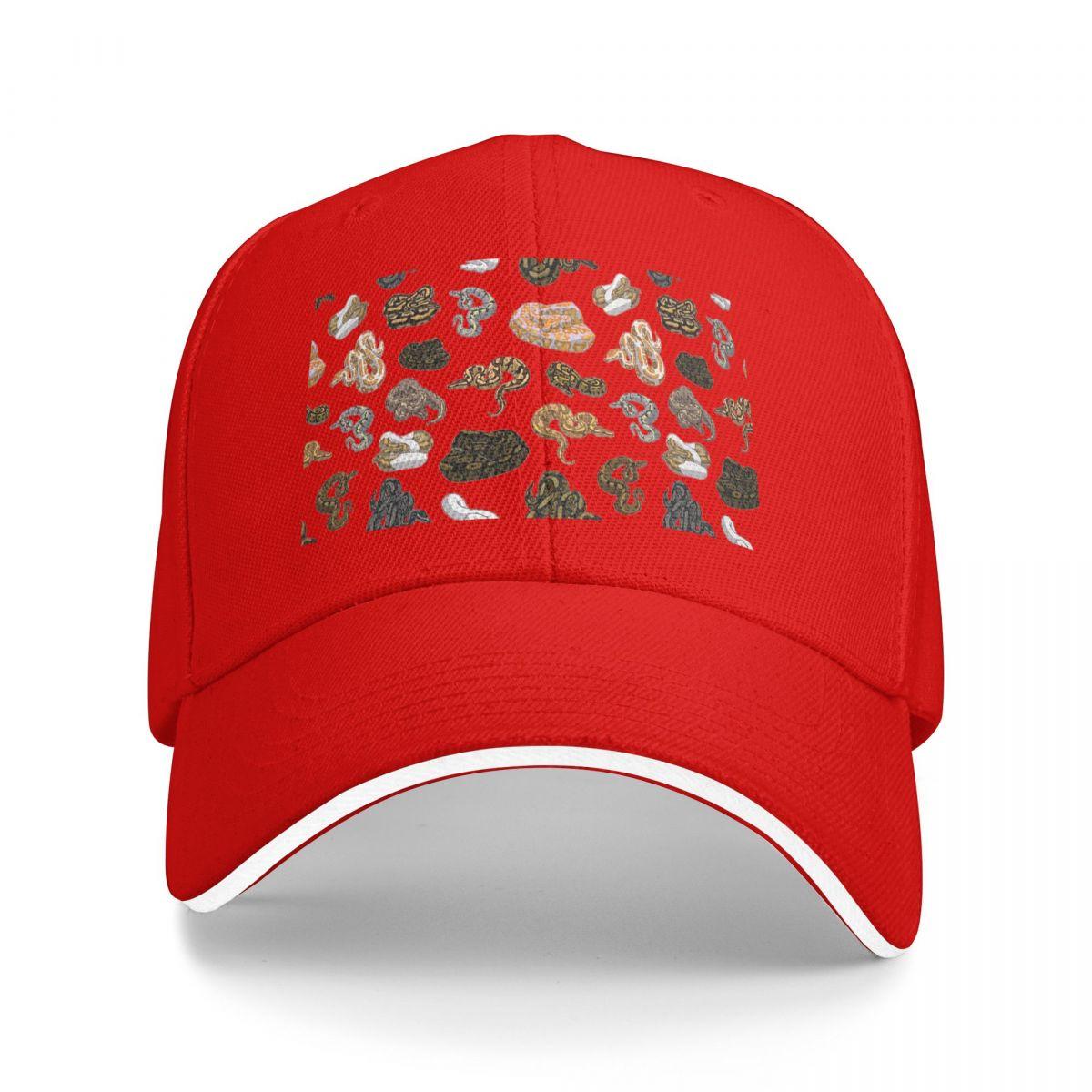 Unisex Baseball Hats Ball Python Morph Snake Pattern Summer Sports Baseball Caps Hip Hop Cap Casquette Polychromatic Hats One Size