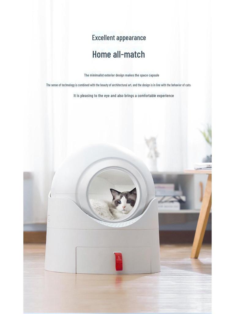 Semi-Automatic Smart Cat Litter Box with Closed Design