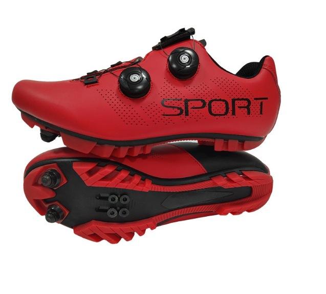 New cycling shoes with locks Double buckle lock shoes Men's and women's road cycling power shoes Hard sole Mountain cycling Rubber sole