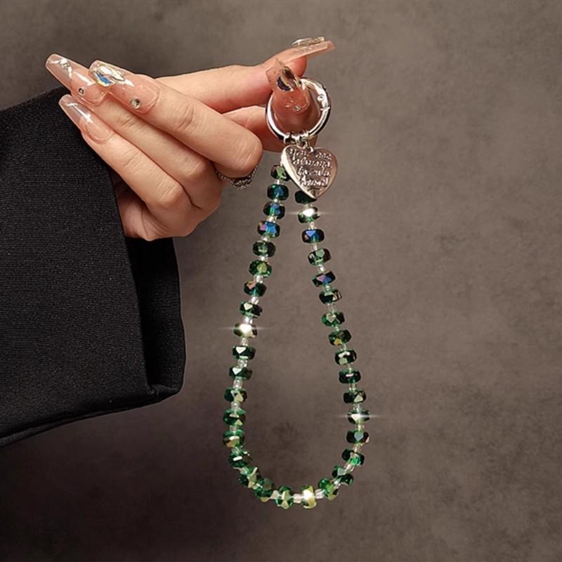 Eye Catching Mobile Phone Chain Acrylic Beaded Cellphone Lanyard For Women Girls Telephone Strap Jewelry Drop-resistant