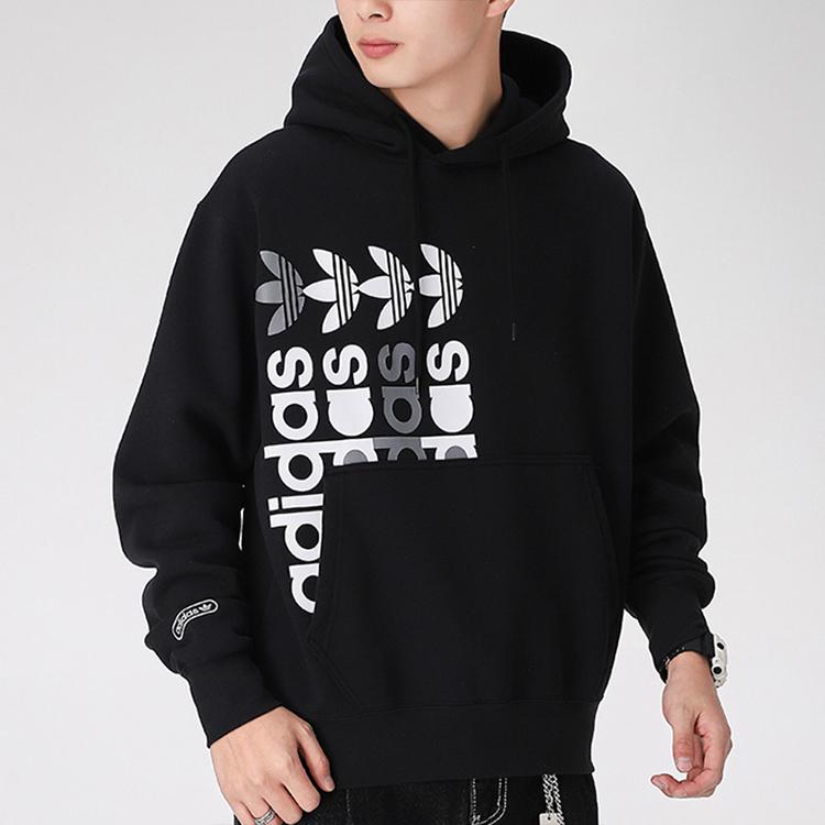Adidas Originals Trefoil Fleece Hoodie Men Hoodie Black GN3872